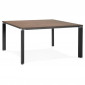 Table de Bureau Carrée Design "Loina" 140cm Noyer|Bureau|Paris Prix