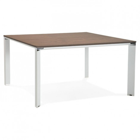 Table de Bureau Design "Loina" 140cm Noyer & Blanc|Bureau|Paris Prix