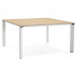 Table de Bureau Design "Loina" 140cm Naturel & Blanc|Bureau|Paris Prix