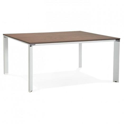 Table de Bureau "Loina" 160cm Noyer & Blanc|Bureau|Paris Prix