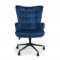 Fauteuil de Bureau Velours "Verner" 96cm Bleu|Chaises et Fauteuils|Paris Prix