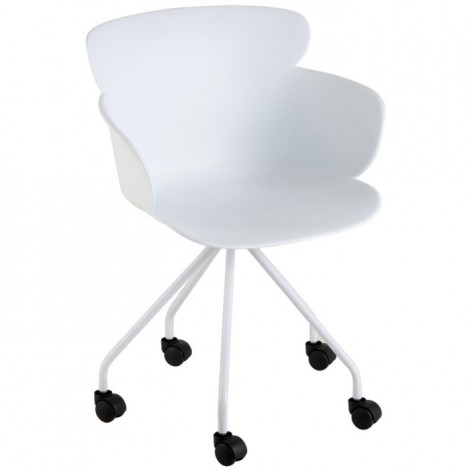 Fauteuil de Bureau Design "Eva" 81cm Blanc|Chaises et Fauteuils|Paris Prix