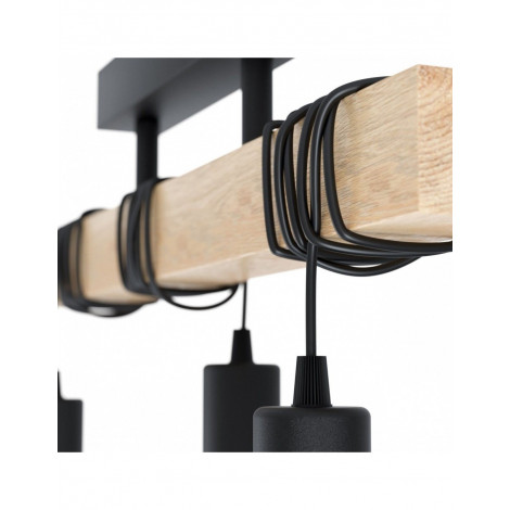 Lampe à suspension en bois à 4 lumières TOWNSHEND|Lustre|Kiki Lighting