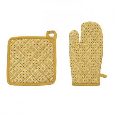 Gant & Manique Imprimé "Paty" 32cm Jaune Ocre|Linge de Cuisine|Paris Prix