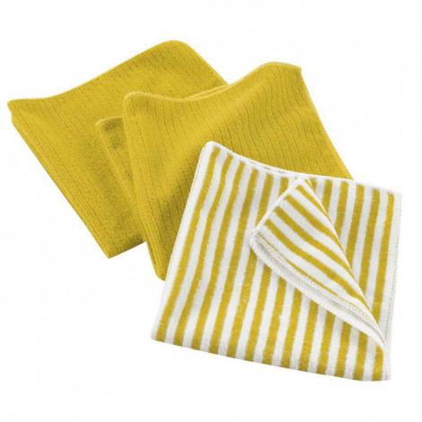 Lot de 3 Torchons Microfibre "Cuistot" 40x40cm Jaune|Linge de Cuisine|Paris Prix