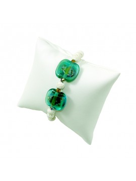 Bracelet  perles de lave et verre de style Murano