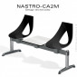 Banc design NASTRO-CA2M ou siège sur poutre, assise coque plastique couleur, piétement aluminium avec tablette.|Banquettes / Bancs / Poufs|100chaises