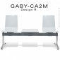 Banc ou assise sur poutre GABY pour salle d'attente, assise deux places couleur avec porte revues, piétement aluminium.|Banquettes / Bancs / Poufs|100chaises