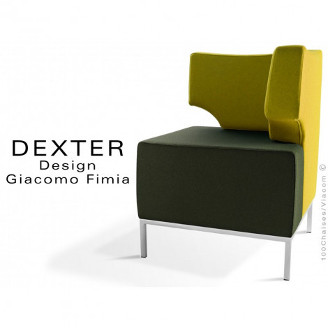 Banquette d'angle modulable 2 tons DEXTER assise et dossier garnis habillage feutre|Fauteuil / Chauffeuse|100chaises