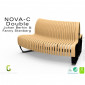 Banc dos à dos courbe NOVA double assise bois structure métal - 2 modules|Banquettes / Bancs / Poufs|100chaises