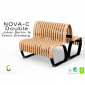 Banc dos à dos NOVA double module droit assise bois structure métal - 2 modules|Banquettes / Bancs / Poufs|100chaises