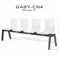 Banc ou assise sur poutre design GABY pour salle d'attente, 4 places, assise plastique couleur, piétement acier peint.|Banquettes / Bancs / Poufs|100chaises