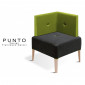 Banquette modulable ou module d'angle PUNTO, structure bois vernis, assise et dossier garnis mousse, habillage tissu tissé.|Fauteuil / Chauffeuse|100chaises