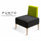 Banquette modulable ou simple fauteuil PUNTO, structure bois vernis, assise et dossier garnis de mousse, habillage tissu tissé.|Fauteuil / Chauffeuse|100chaises