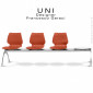 Banc design UNI, ou assise sur poutre pour salle d'attente, assise plastique 3 places avec tablette, piétement acier peint.|Banquettes / Bancs / Poufs|100chaises