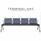 Banc design pour salle d'attente TERMINAL, assise quatre places avec accoudoirs et coussin, structure acier peint.|Banquettes / Bancs / Poufs|100chaises