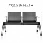 Banc design pour salle d'attente ou lieu public TERMINAL, assise deux places avec accoudoirs, structure acier peint.|Banquettes / Bancs / Poufs|100chaises