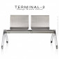 Banc design pour salle d'attente, lieu public TERMINAL, assise deux places, structure acier peint.|Banquettes / Bancs / Poufs|100chaises