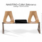 Banc design NASTRO-C2M ou sièges sur poutre pour salle d'attente, assise bois Zébrano, structure acier peint avec tablette.|Banquettes / Bancs / Poufs|100chaises