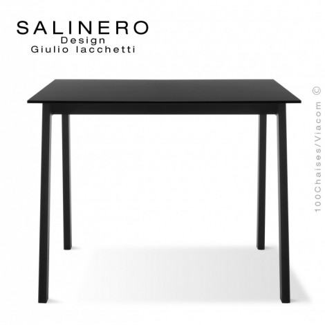 Bureau carrée 1x1m., SALINERO, ou table pour médiathèque, centre de documentation, piétement peint noir, plateau compact.|Table|100chaises