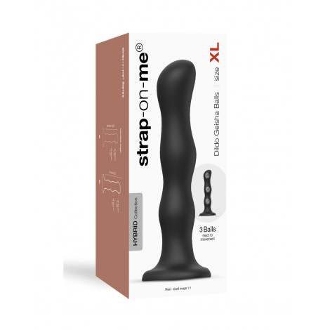 Geisha Dildo XL Noir - Strap-On-Me|Plug et Jouets Anal|NatureCoquine